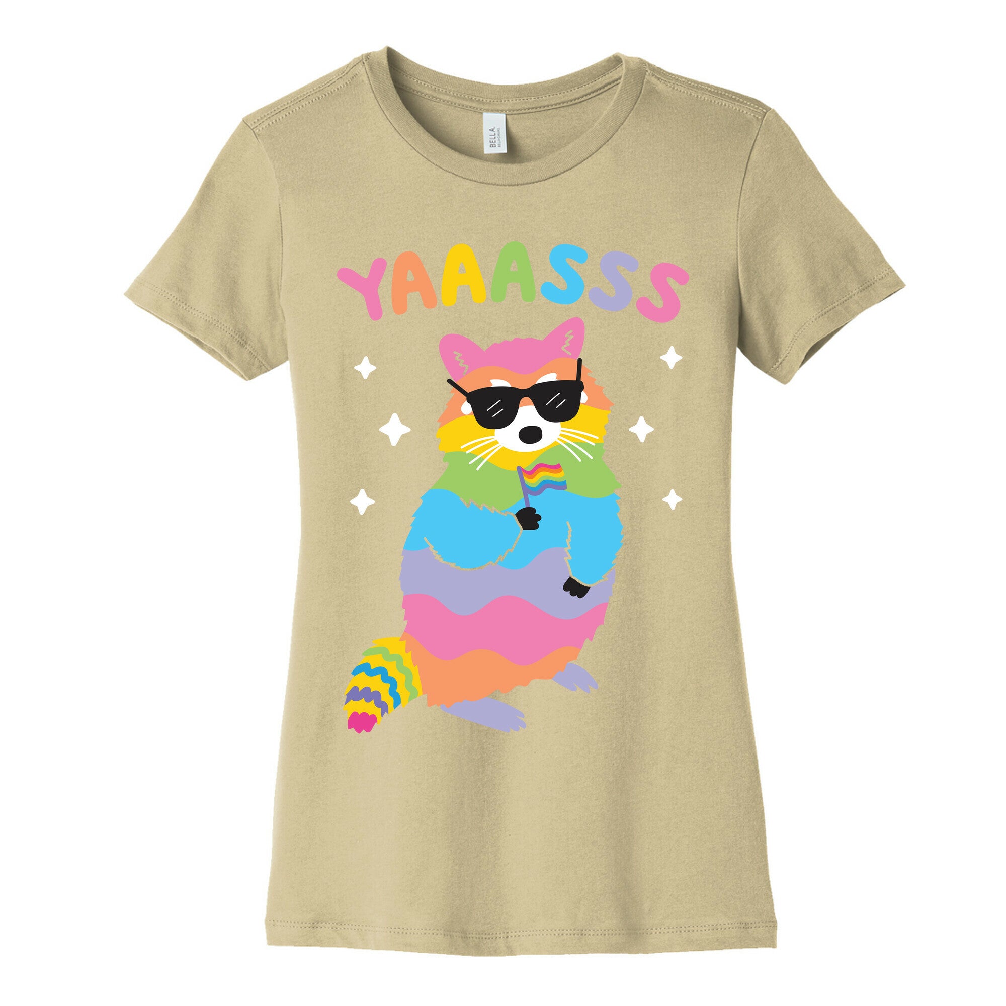 Yas Rainbow Raccoon Women's Cotton Tee